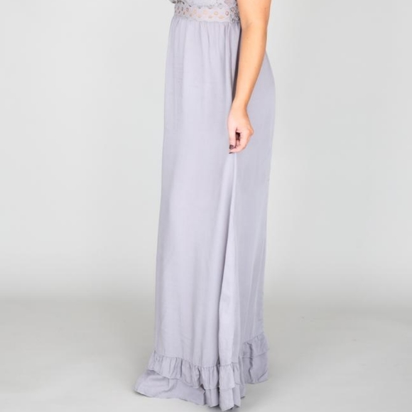 SUCH A DELIGHT GREY LACE MAXI DRESS - Picture 4 of 6